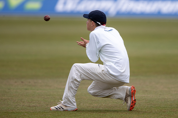 Bertie Foreman catches the ball