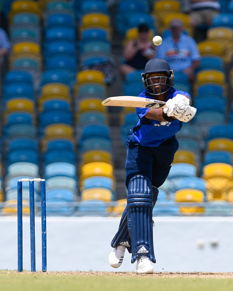 Delray bats in the first match of the series