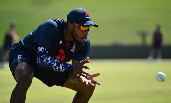 CJ takes a catch in training