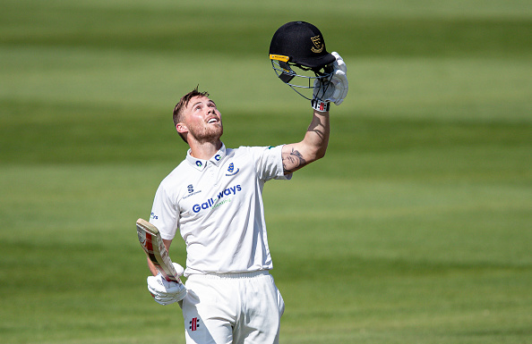 Salt celebrates a century vs. Northants