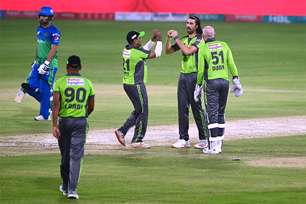 Wiese celebrates wicket in the 2020 PSL