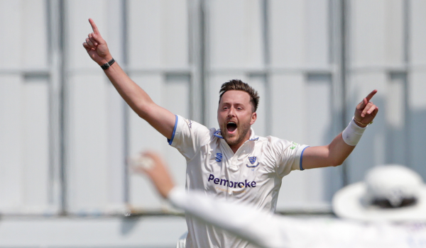 Ollie Robinson celebrates